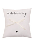 Widdop white ring cushion with satin bow 17.5cm - British product