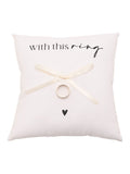 Widdop white ring cushion with satin bow 17.5cm - British product