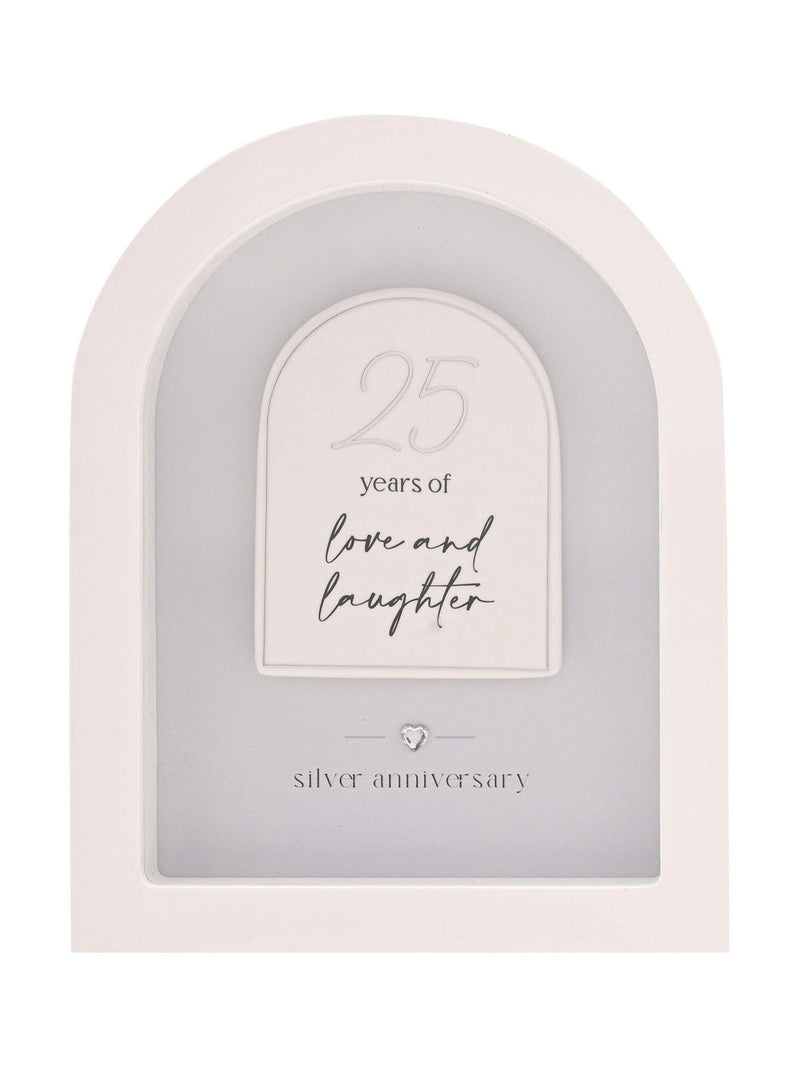 Widdop arch plaque silver anniversary 18cm (British brand)