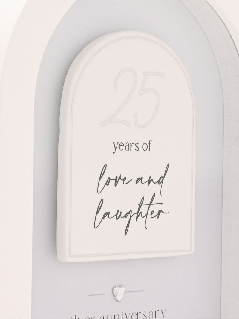 Widdop arch plaque silver anniversary 18cm (British brand)