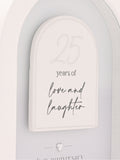 Widdop arch plaque silver anniversary 18cm (British brand)