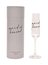 Next Widdop Clear Champagne Flute with Black Words Maid of Honour 25cm- Buy online at McGrocer