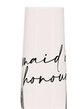 Widdop champagne flute maid of honour script black 25cm, UK version
