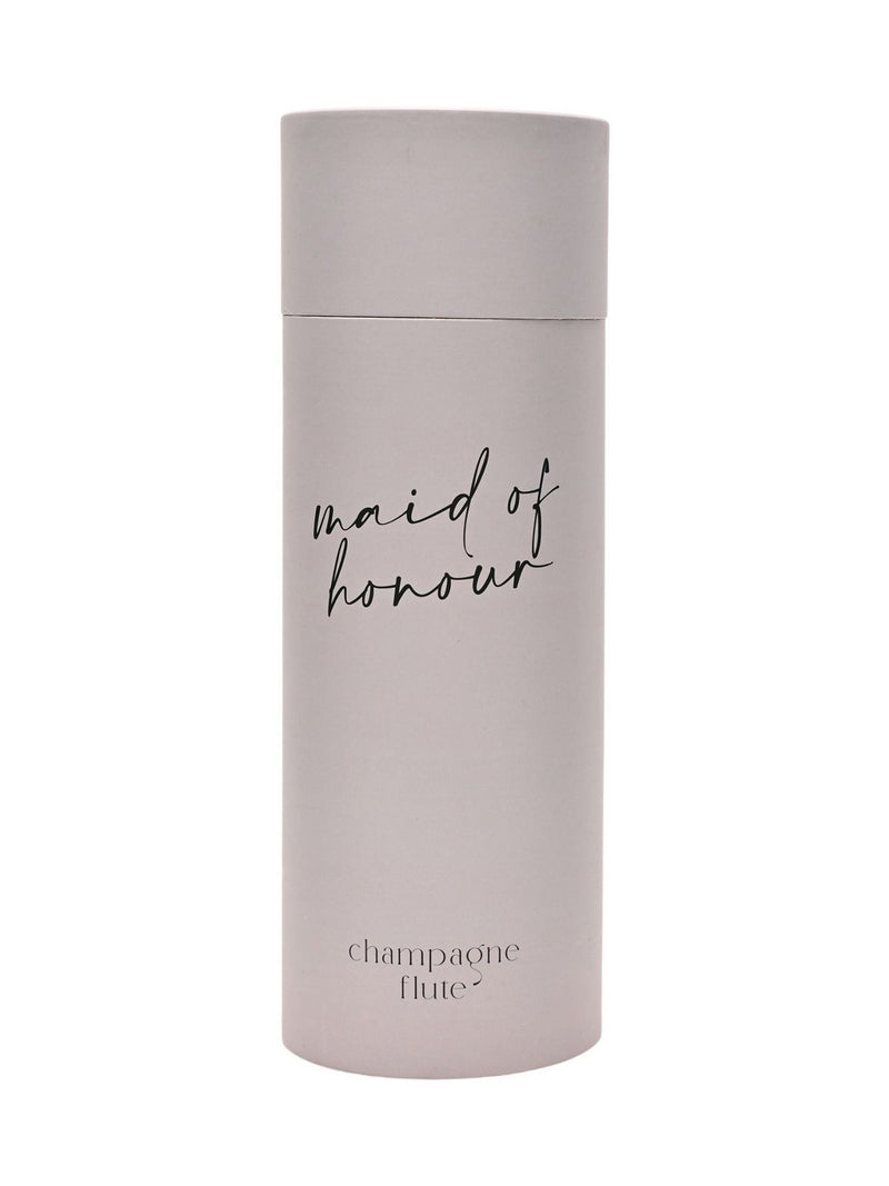 Widdop champagne flute maid of honour script black 25cm, UK version