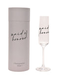 Widdop champagne flute maid of honour script black 25cm, UK version
