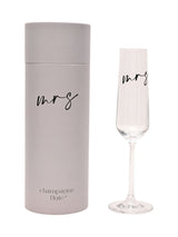 Next Widdop Mrs Clear Champagne Flute Glass with Black Lettering 25cm- Buy online at McGrocer