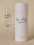 Widdop champagne flute bridesmaid black words 25cm (British brand)