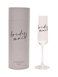 Widdop champagne flute bridesmaid black words 25cm (British brand)