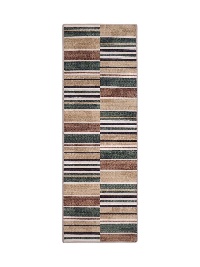 Hug Rug Natural Savanna Stripe runner 75x220cm, machine washable, UK version