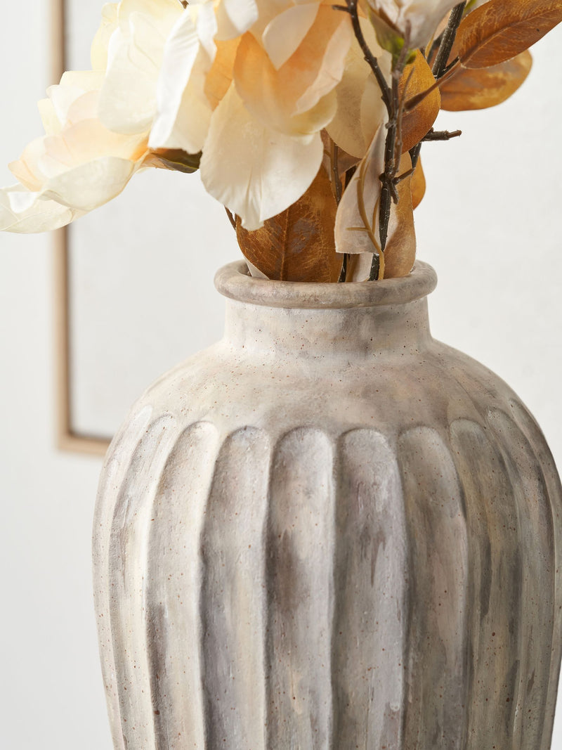 Pacific Natural Ambrosia grooved stoneware vase, UK version