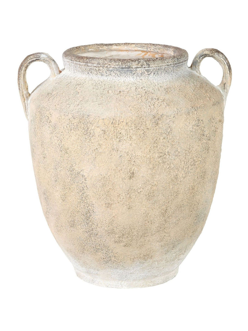 Pacific textured fibrestone decorative vase with handles 41cm (British brand)