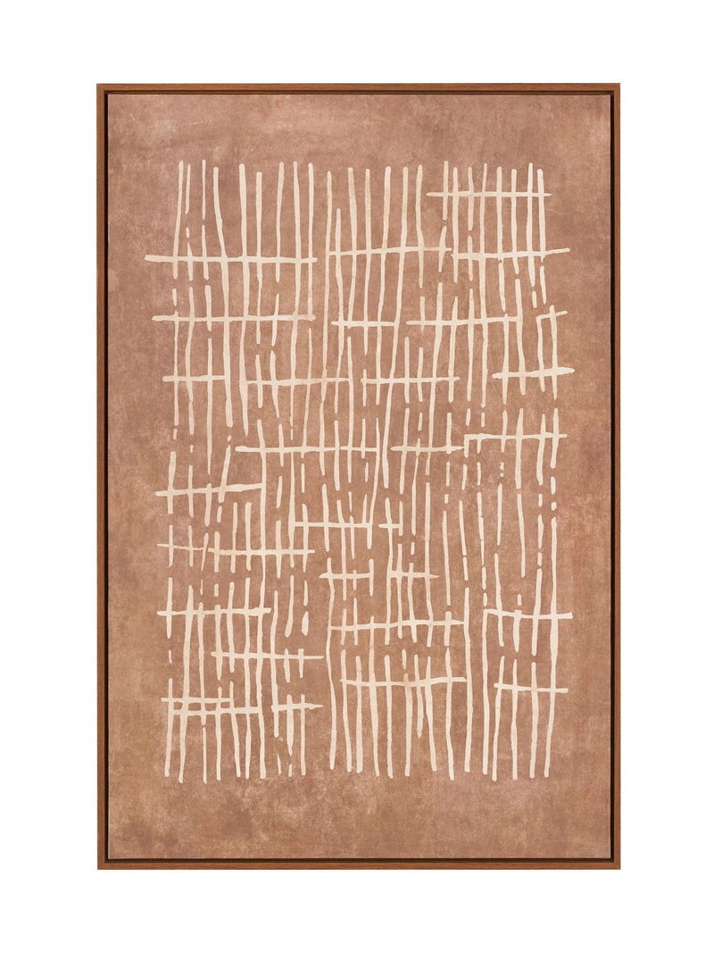 Pacific Brown linear design canvas wall art 90cm x 60cm, UK version