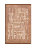 Pacific Brown linear design canvas wall art 90cm x 60cm, UK version
