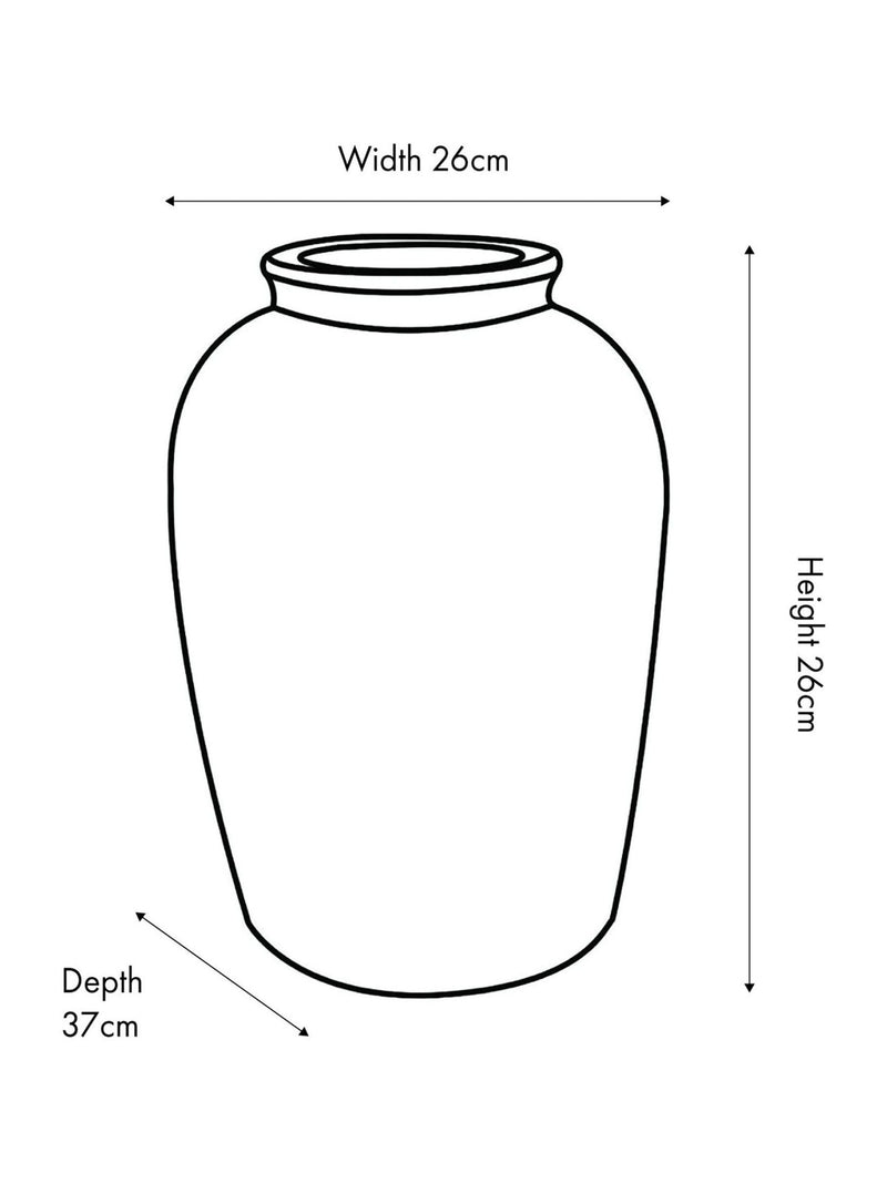 Pacific Brown Fibrestone vertical ribbed decorative vase 37cm (British brand)