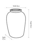 Pacific Brown Fibrestone vertical ribbed decorative vase 37cm (British brand)