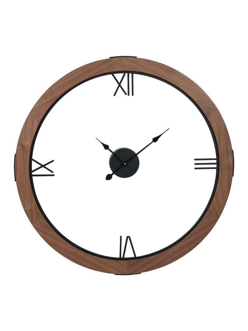 Vermont wall clock light walnut veneer 80cm, UK version