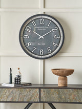 Next Pacific Black Wood Effect Round Wall Clock- Buy online at McGrocer