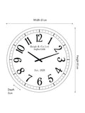 Pacific black wood effect round wall clock 61cm - British product