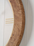 Pacific Natural Newborough burr wood effect wall clock (British brand)