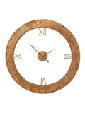 Pacific Natural Newborough burr wood effect wall clock (British brand)