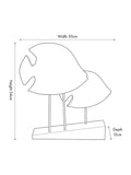 Pacific mango wood double teardrop angelfish ornament 54cm, imported from the UK