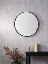 Next Pacific Black Wood Veneer Deep Edge Round Wall Mirror Large- Buy online at McGrocer