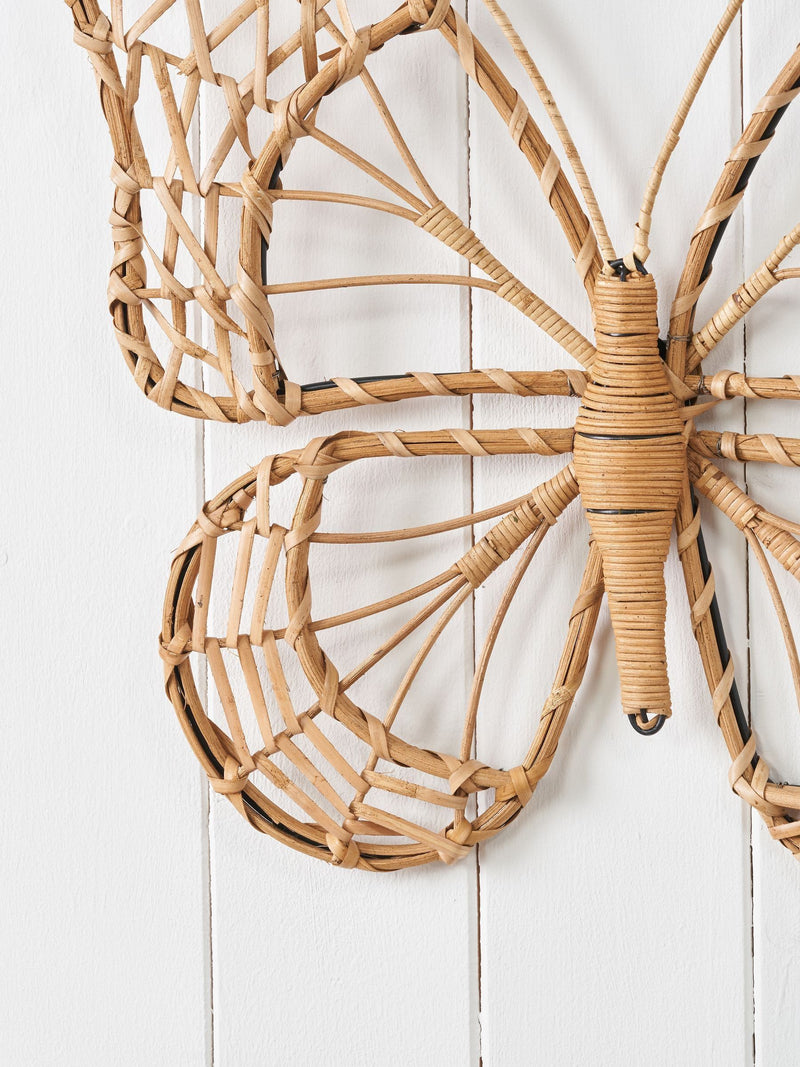 Pacific Natural rattan butterfly wall art medium (British brand)