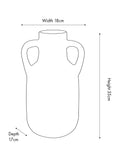 Pacific textured decorative vase with handles 35cm, imported from the UK