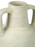 White terracotta decorative vase with handles large - British product
