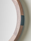 Pacific Brown Vermont round wood veneer wall mirror, UK version
