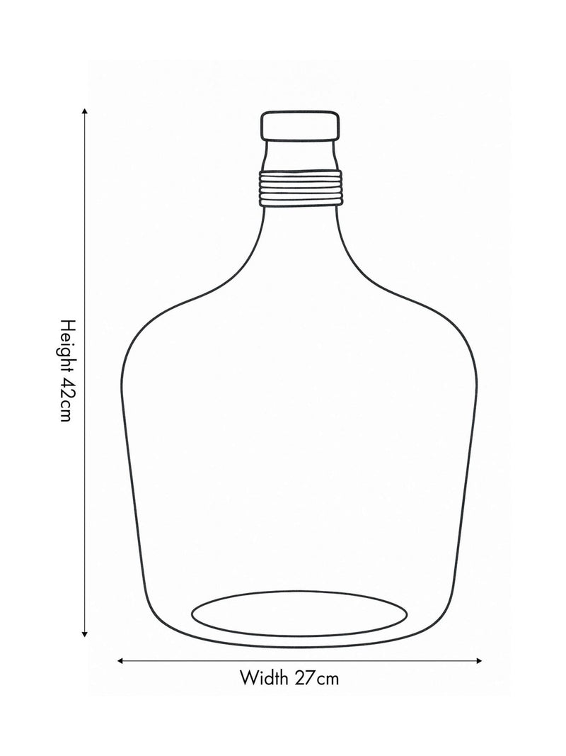 Pacific clear glass bottle vase with raffia neck large - British product