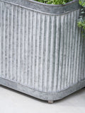 Pacific square grey galvanised zinc planters set of 2 - British product