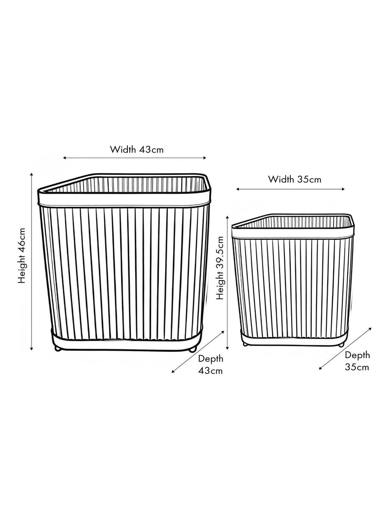 Pacific square grey galvanised zinc planters set of 2 - British product