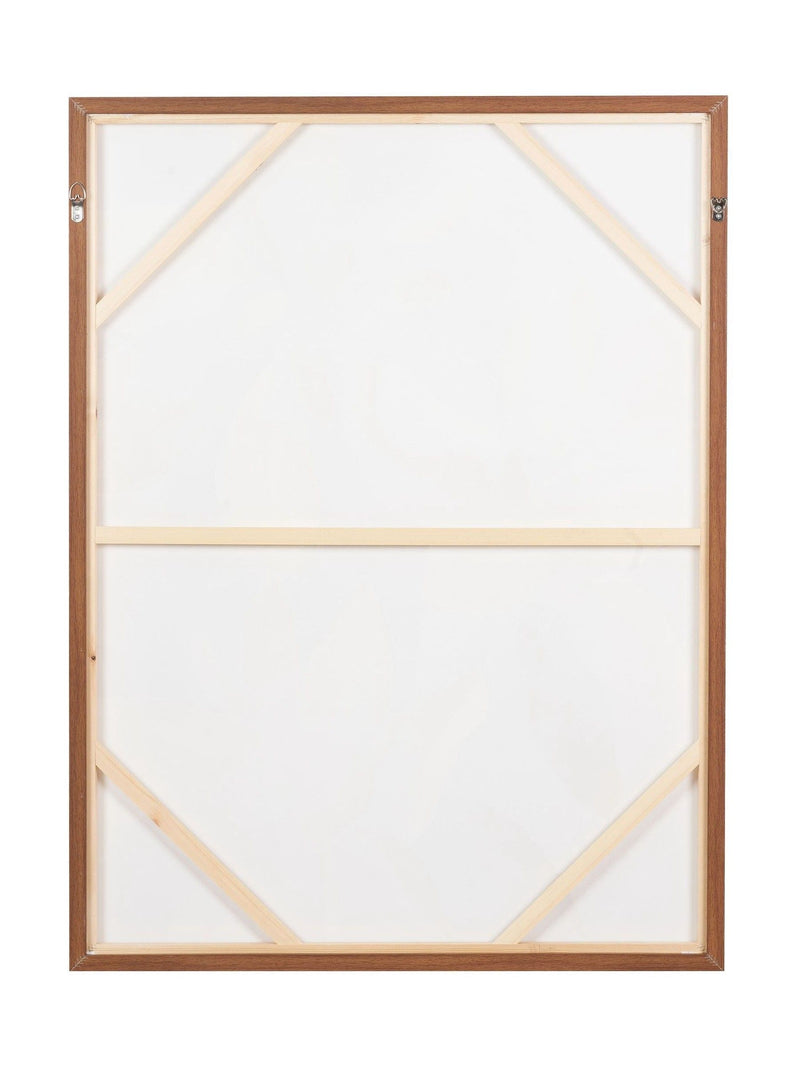 Floral canvas wall art white flowers muted background oak frame (British brand)