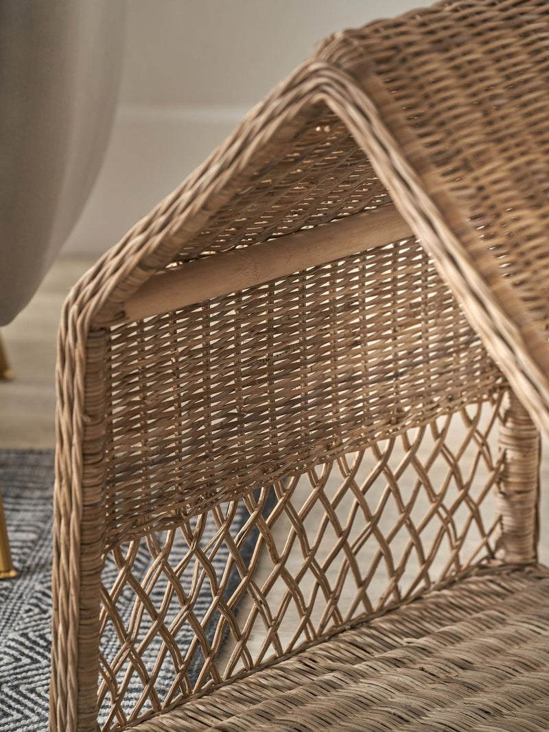 Pacific grey rattan dog house basket (British brand)