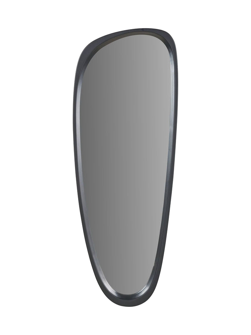 Pacific teardrop wall mirror black wood veneer 90cm, imported from the UK