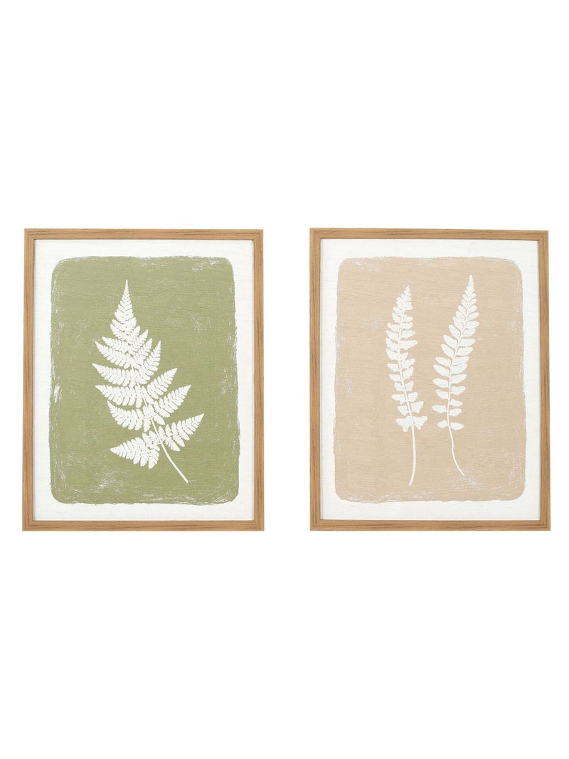 Pacific Green fern canvas wall art set of two - British product