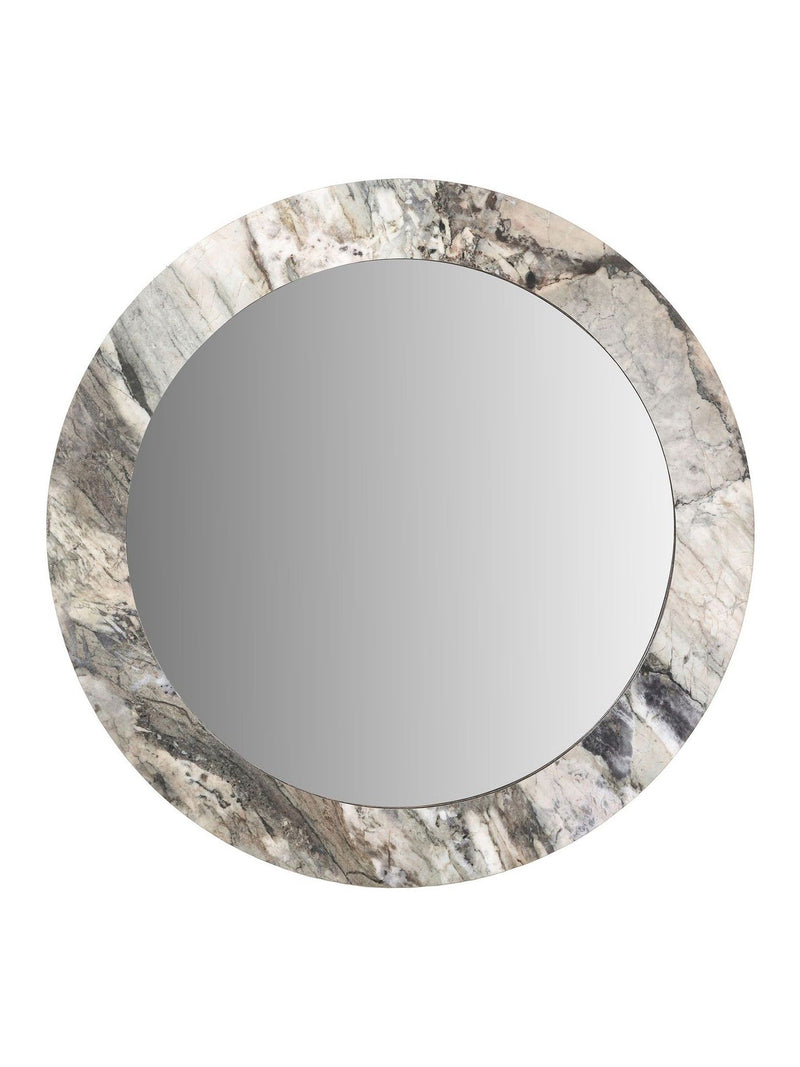 Myana jade marble effect round wall mirror, UK version