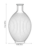 Pacific brown glass vase, tall with ribbed finish, 59cm height, UK version