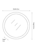 Pacific Black Elwood round wall mirror with fir wood effect, 65cm, imported from the UK