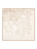 Pacific white floral square canvas wall art 100cm, UK version
