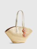 River Island gold raffia Terry De Havilland winged shopper bag (British brand)