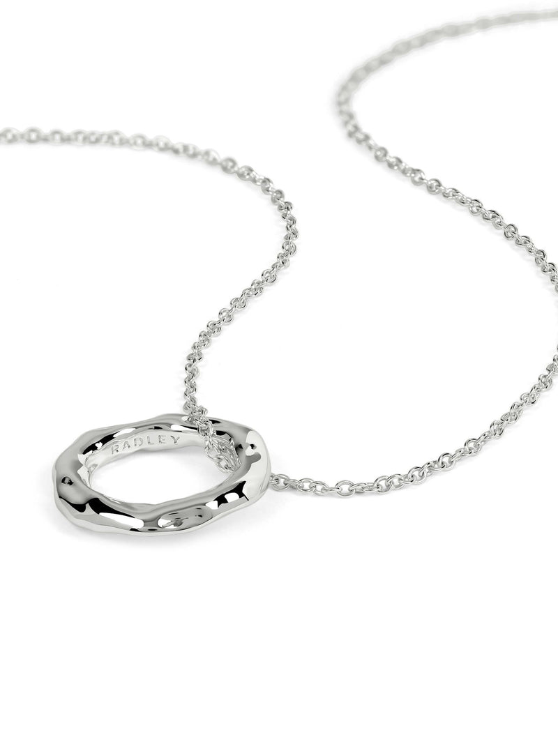Radley silver plated hammered hoop necklace, UK version