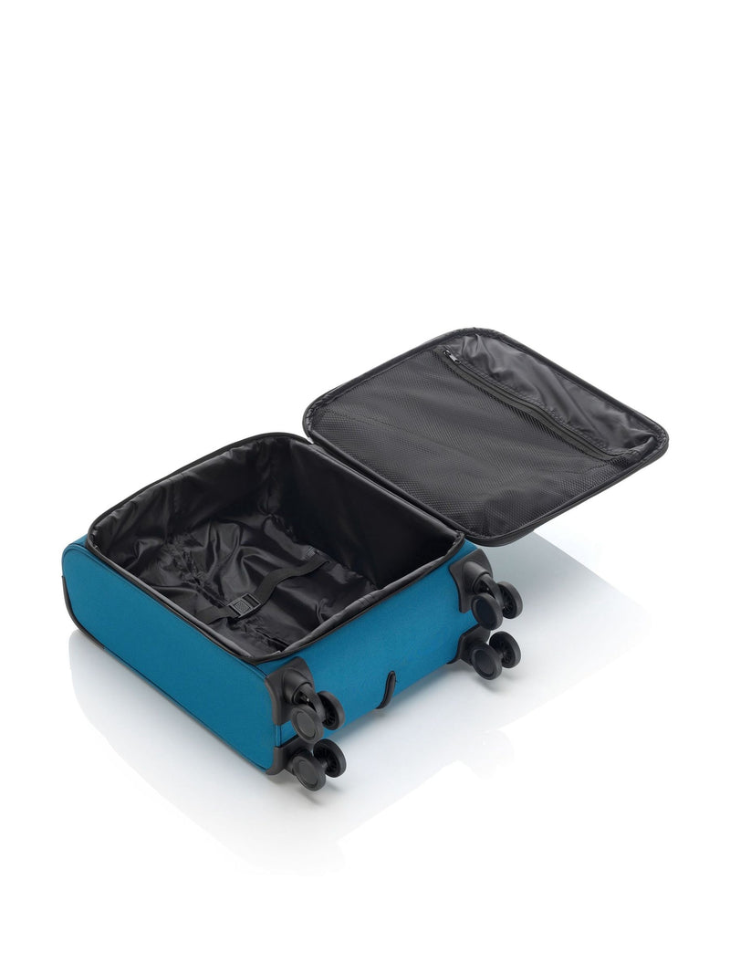 Tripp Superlite teal blue cabin suitcase, imported from the UK