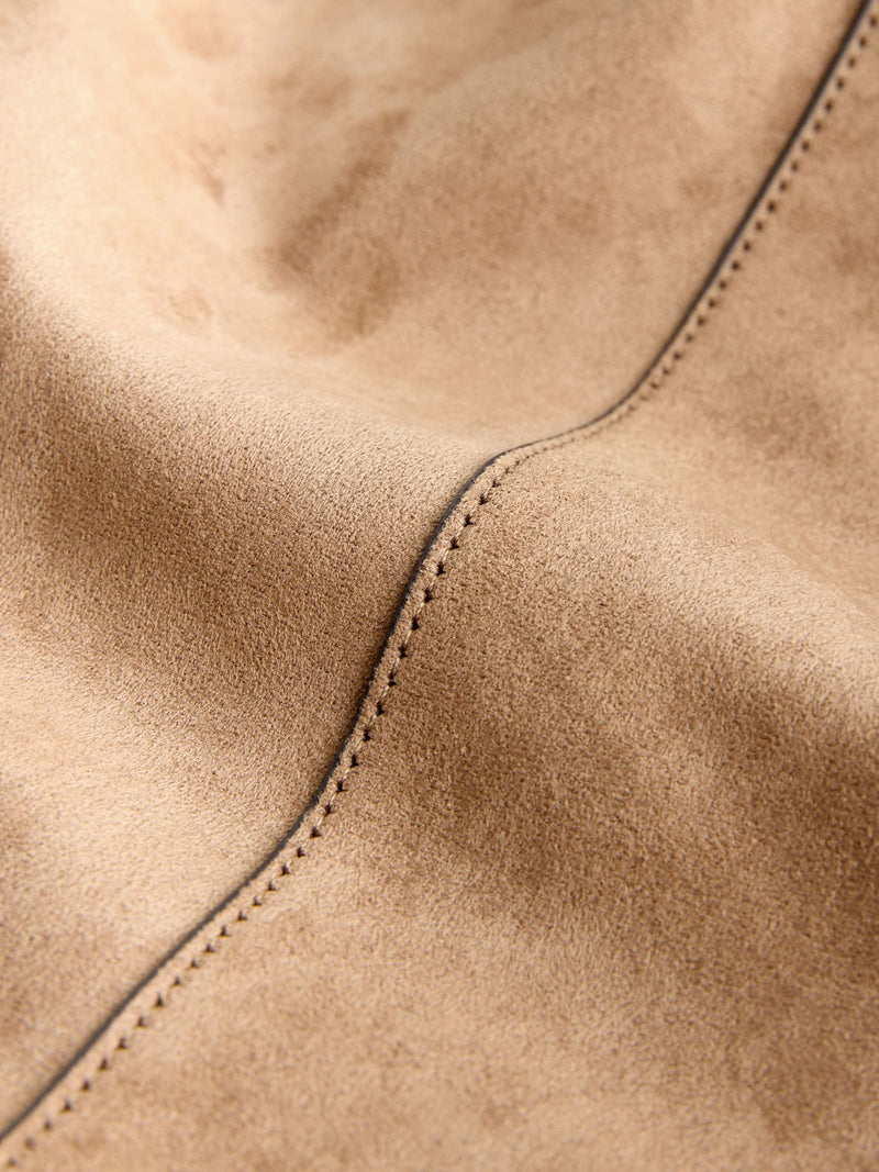 Shoulder bag camel faux suede slouchy, imported from the UK