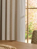 Linen look eyelet curtains with recycled polyester lining - British product