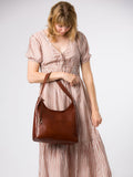 Conkca Kyra brown leather tote bag, UK version