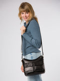Conkca black Natalie leather shoulder bag - British product