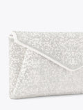 Carvela White Stargaze clutch bag crystal pearl embellishment (British brand)