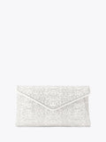 Carvela White Stargaze clutch bag crystal pearl embellishment (British brand)